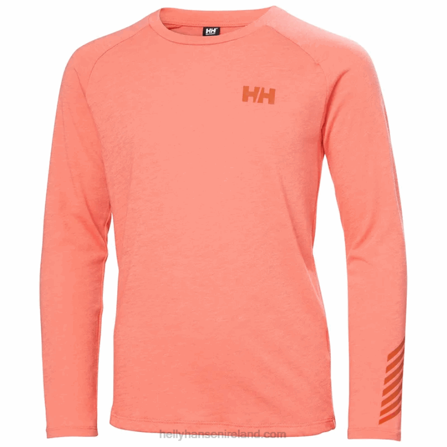 AZURITE/GREY MELANG 8V222F2573 Helly-Hansen JUNIORS' LOEN TECHNICAL BASE LAYER TOP