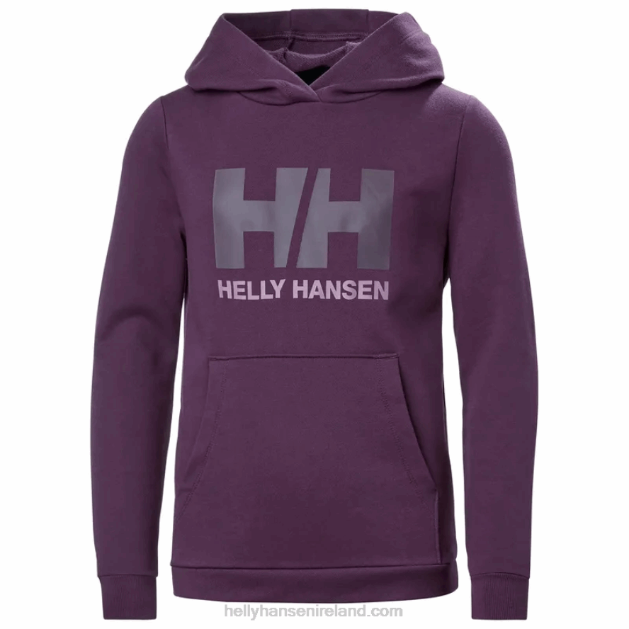 BLACK 8V222F2495 Helly-Hansen JUNIORS' HH LOGO HOODIE 2.0