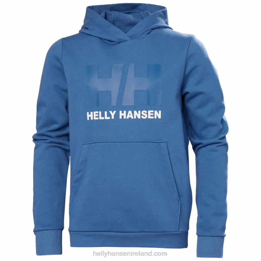 PEACH ECHO/SHARP GREEN 8V222F2499 Helly-Hansen JUNIORS' HH LOGO HOODIE 2.0