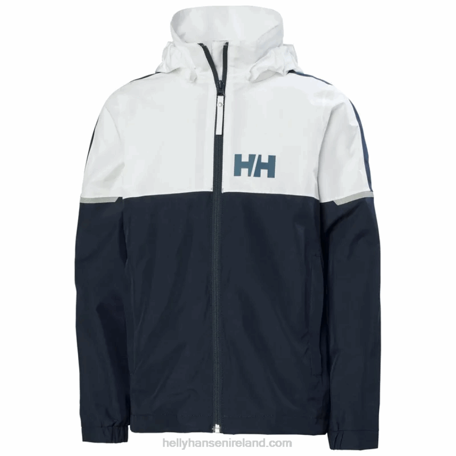 BLACK 8V222F2769 Helly-Hansen JUNIORS' ACTIVE 2.0 RAIN JACKET