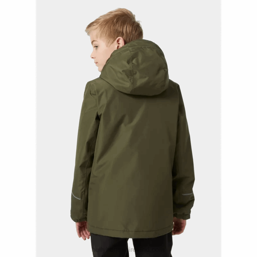 BLACK/NAVY 8V222F2770 Helly-Hansen JUNIORS' VIKA INSULATED RAIN JACKET