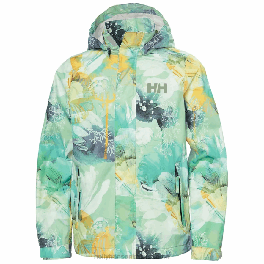 PEACH ECHO/SHARP GREEN 8V222F2568 Helly-Hansen JUNIORS' LOKE JACKET