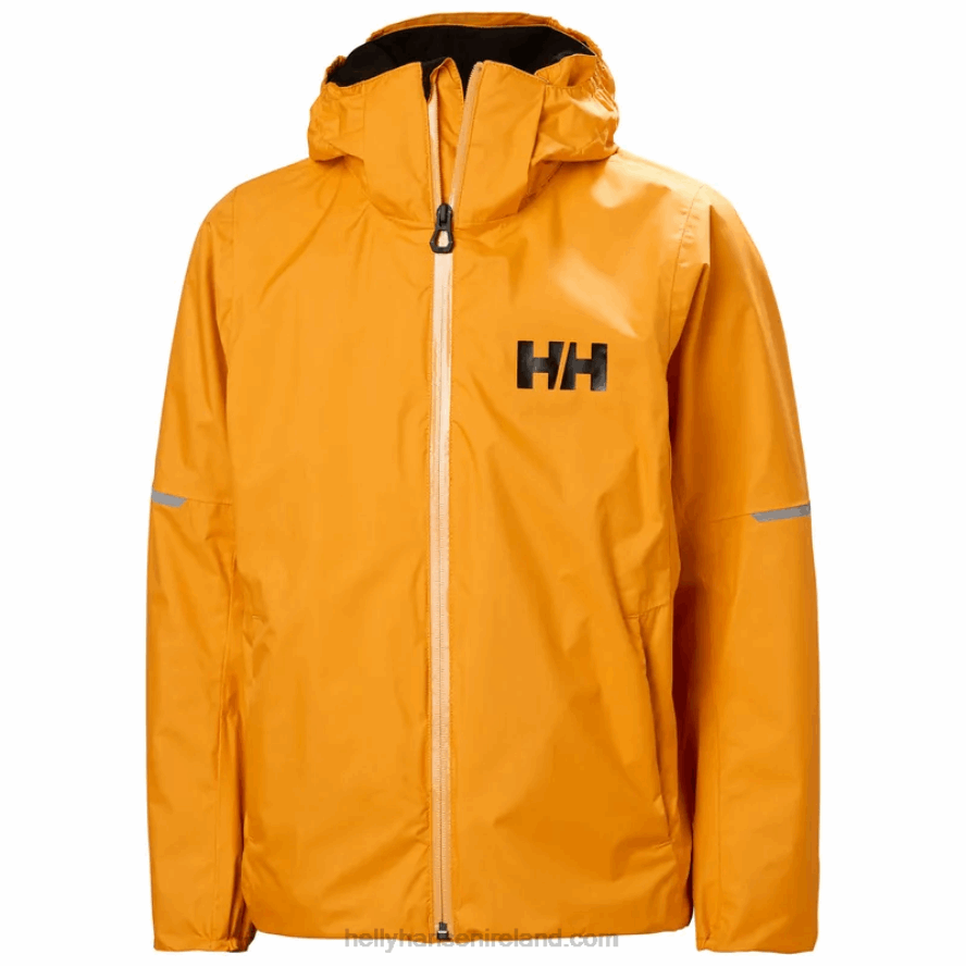 TERRACOTTA/SPRUCE 8V222F2428 Helly-Hansen JUNIORS' LOEN RAIN JACKET