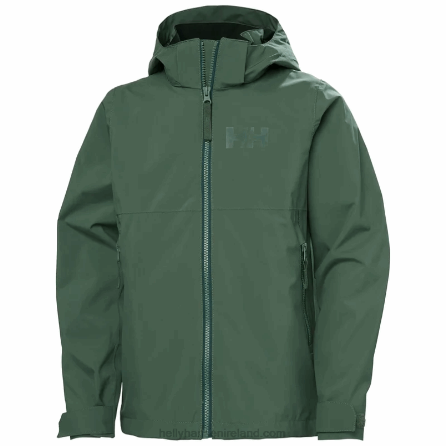 UTILITY GRE/NAVY 8V222F2772 Helly-Hansen JUNIORS' RIGGING RAIN JACKET