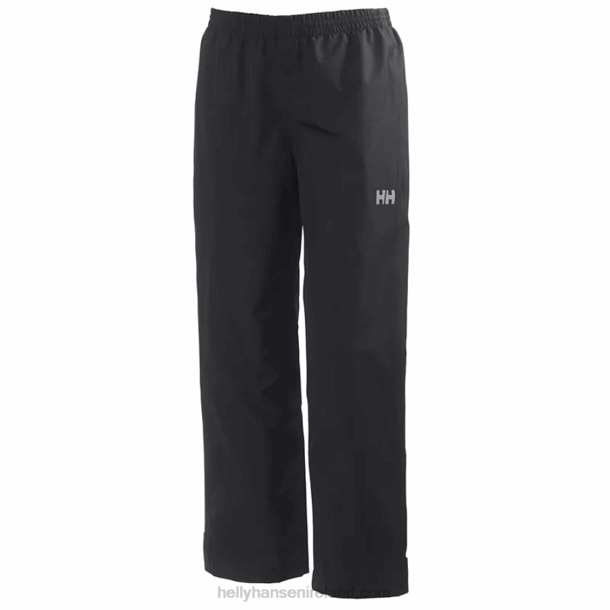 BLACK 8V222F2472 Helly-Hansen JUNIORS' DUBLINER RAIN PANTS