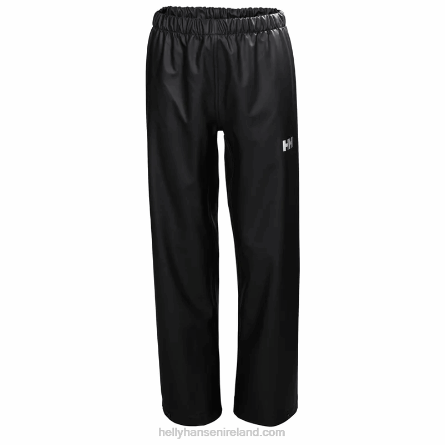 LAV GREEN/BLACK 8V222F2469 Helly-Hansen JUNIORS' MOSS RAIN PANTS