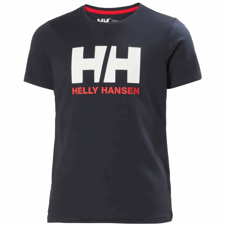 WHITE/ALERT RED/GREY MELANG 8V222F2511 Helly-Hansen JUNIORS' HH LOGO T-SHIRT