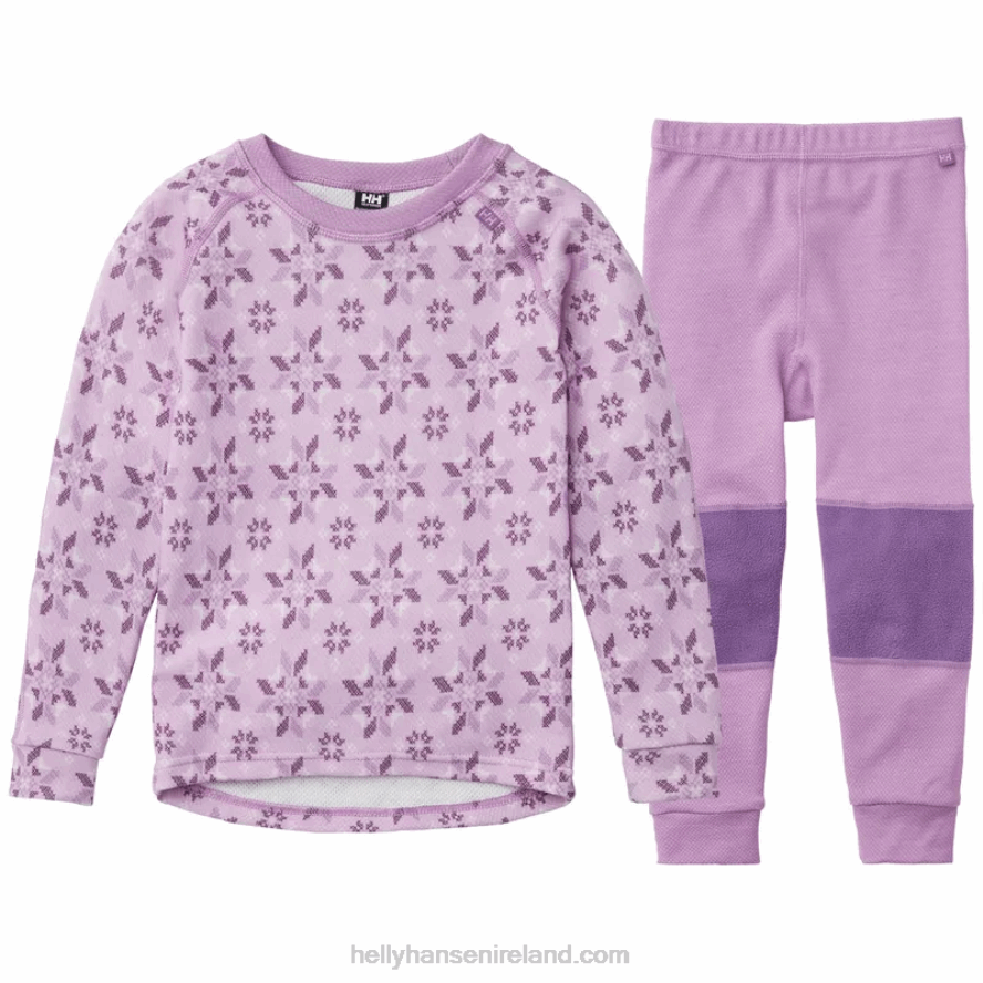 CLOVER 8V222F2361 Helly-Hansen KIDS' HH GRAPHIC LIFA MERINO BASE LAYER SET