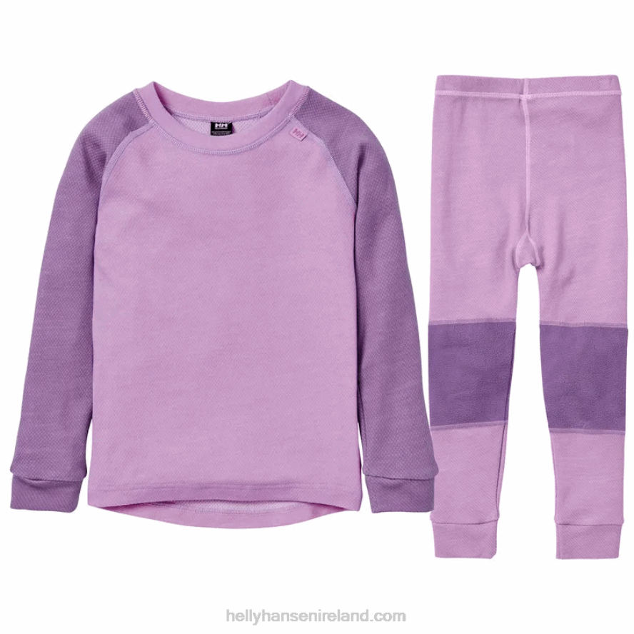 CRUSHED GRA 8V222F2354 Helly-Hansen Kids' HH LIFA Merino Base Layer Set