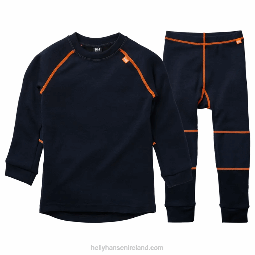 FALLEN ROCK 8V222F2358 Helly-Hansen Kids' HH LIFA Merino Base Layer Set
