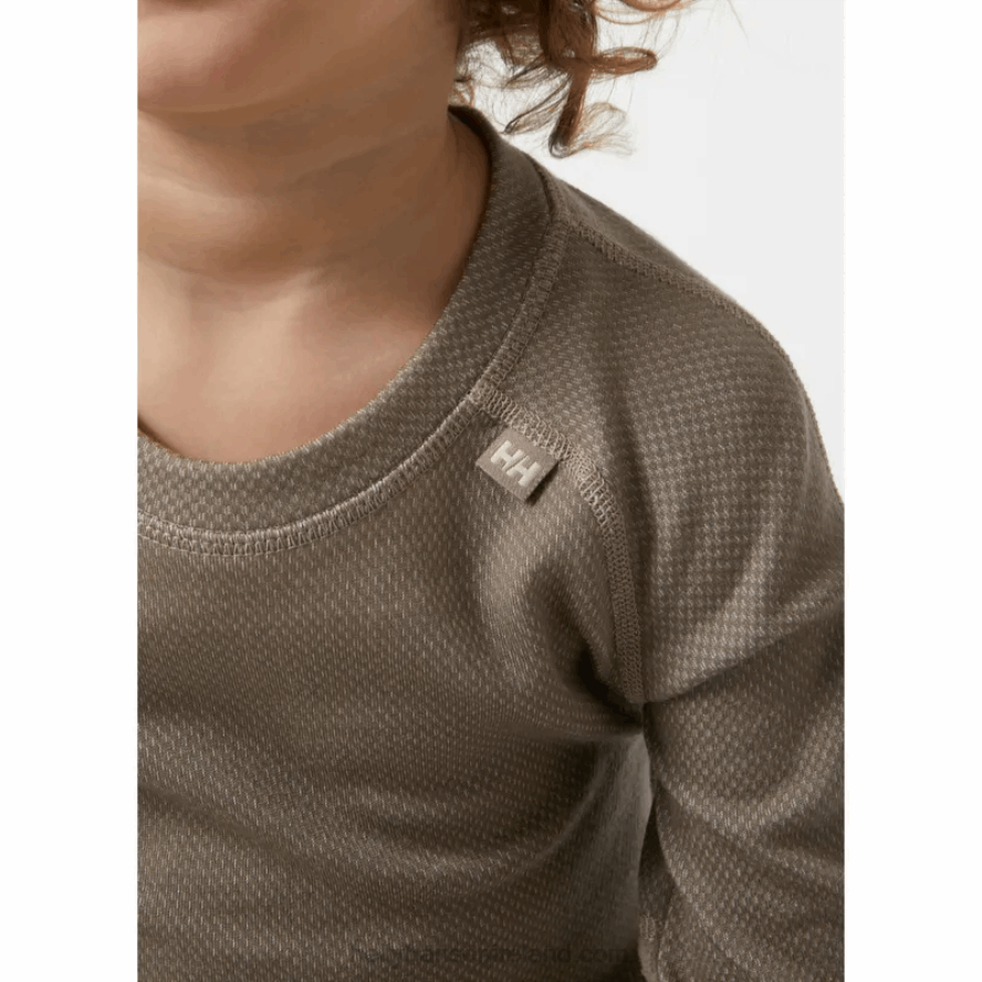 GREY MELANG 8V222F2357 Helly-Hansen Kids' HH LIFA Merino Base Layer Set