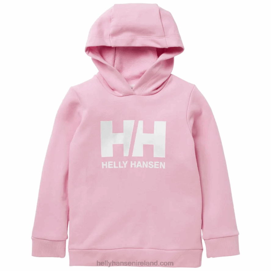 HEATHER/SHARP GREEN 8V222F2369 Helly-Hansen KIDS' HH LOGO HOODIE