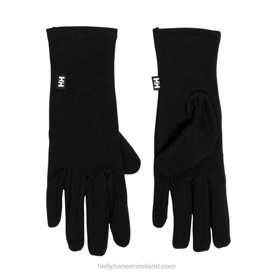 BLACK 8V222F1294 Helly-Hansen HH LIFA MERINO GLOVE LINER