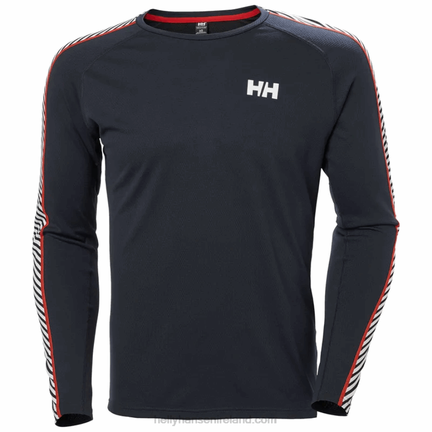BLACK 8V222F1039 Helly-Hansen MEN'S LIFA ACTIVE STRIPE CREW BASE LAYER