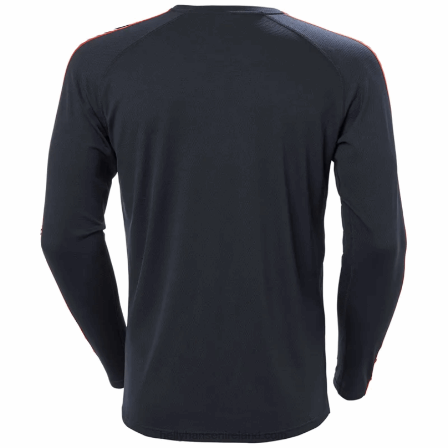BLACK 8V222F1039 Helly-Hansen MEN'S LIFA ACTIVE STRIPE CREW BASE LAYER