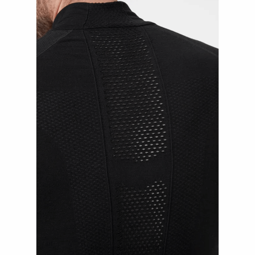 BLACK 8V222F1058 Helly-Hansen MEN'S H1 PRO LIFA SEAMLESS HALF-ZIP BASE LAYER