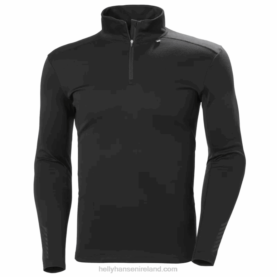 BLACK 8V222F1063 Helly-Hansen MEN'S LIFA MAX LIGHTWEIGHT HALF-ZIP BASE LAYER