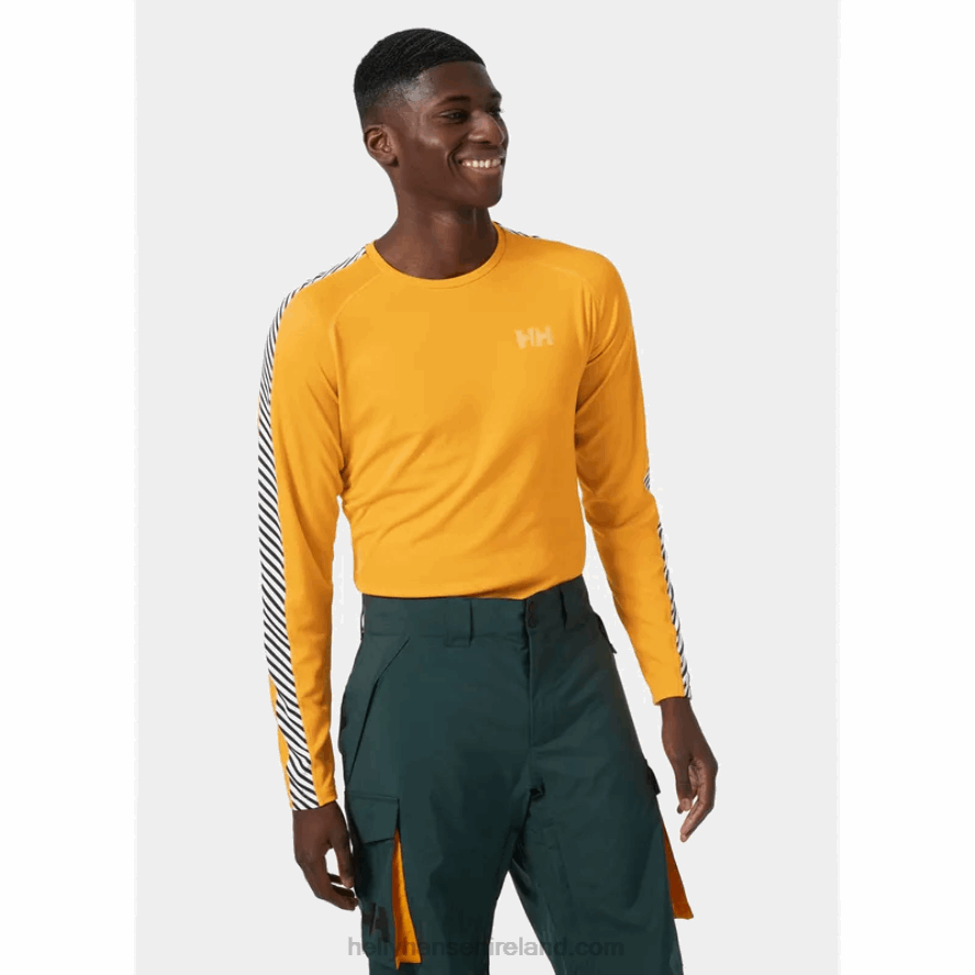 NAVY 8V222F1036 Helly-Hansen MEN'S LIFA ACTIVE STRIPE CREW BASE LAYER