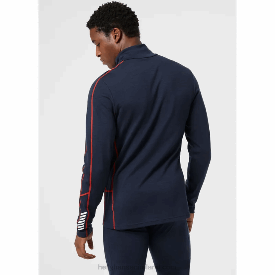 BLACK 8V222F1093 Helly-Hansen MEN'S LIFA MERINO LIGHTWEIGHT HALF-ZIP 2-IN-1 BASE LAYER