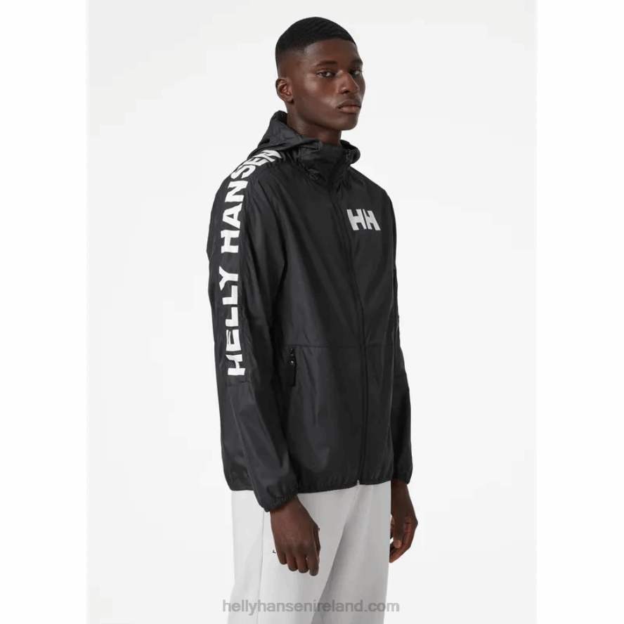 BLACK 8V222F361 Helly-Hansen MEN'S ACTIVE WIND JACKET