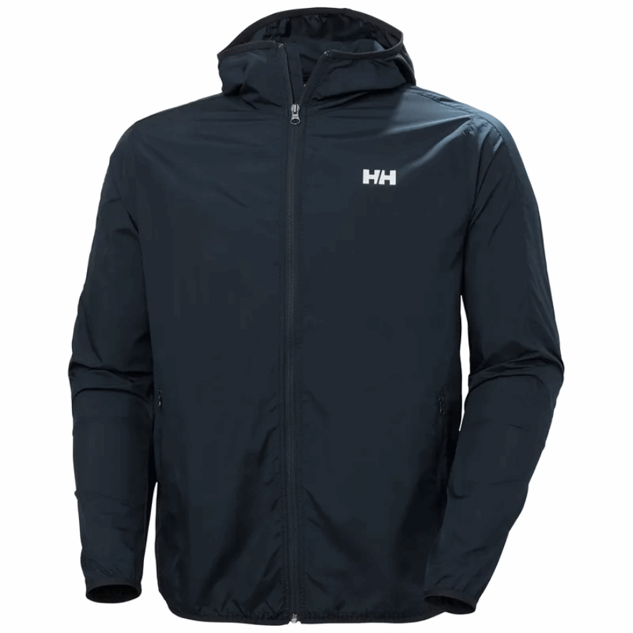 NAVY 8V222F367 Helly-Hansen MEN'S JUELL LIGHT WATERPROOF JACKET