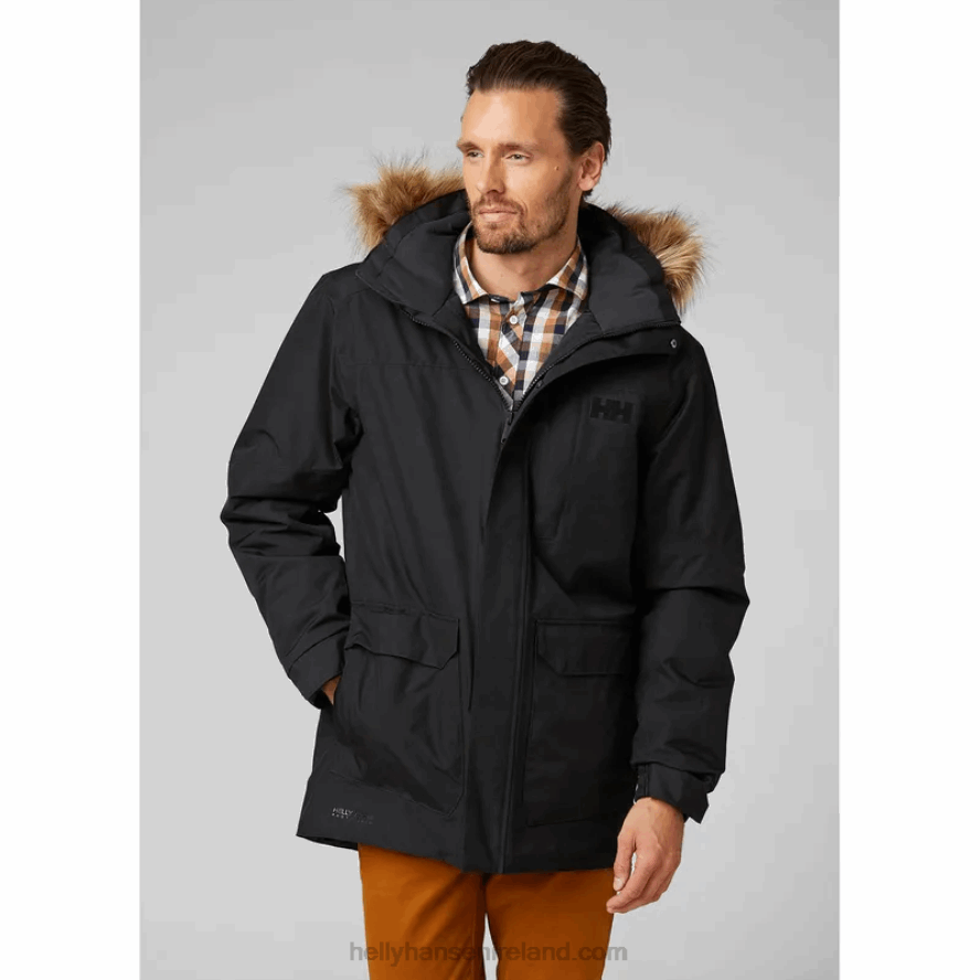 BLACK 8V222F373 Helly-Hansen MEN'S DUBLINER WINTER PARKA