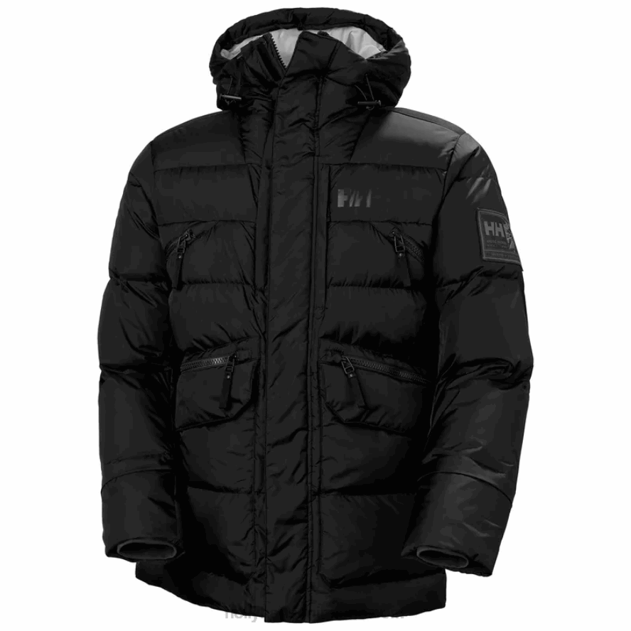 BLACK 8V222F383 Helly-Hansen MEN'S ARCTIC PATROL H2FLOW PARKA