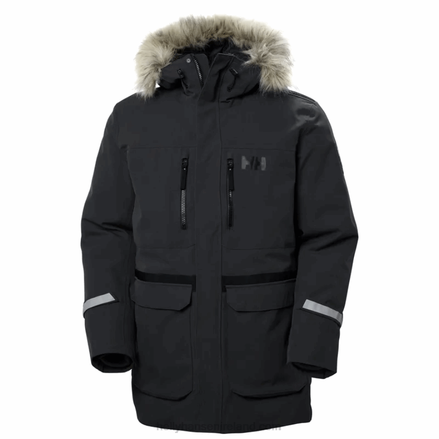 BLACK 8V222F385 Helly-Hansen MEN'S VARANGER DOWN PARKA