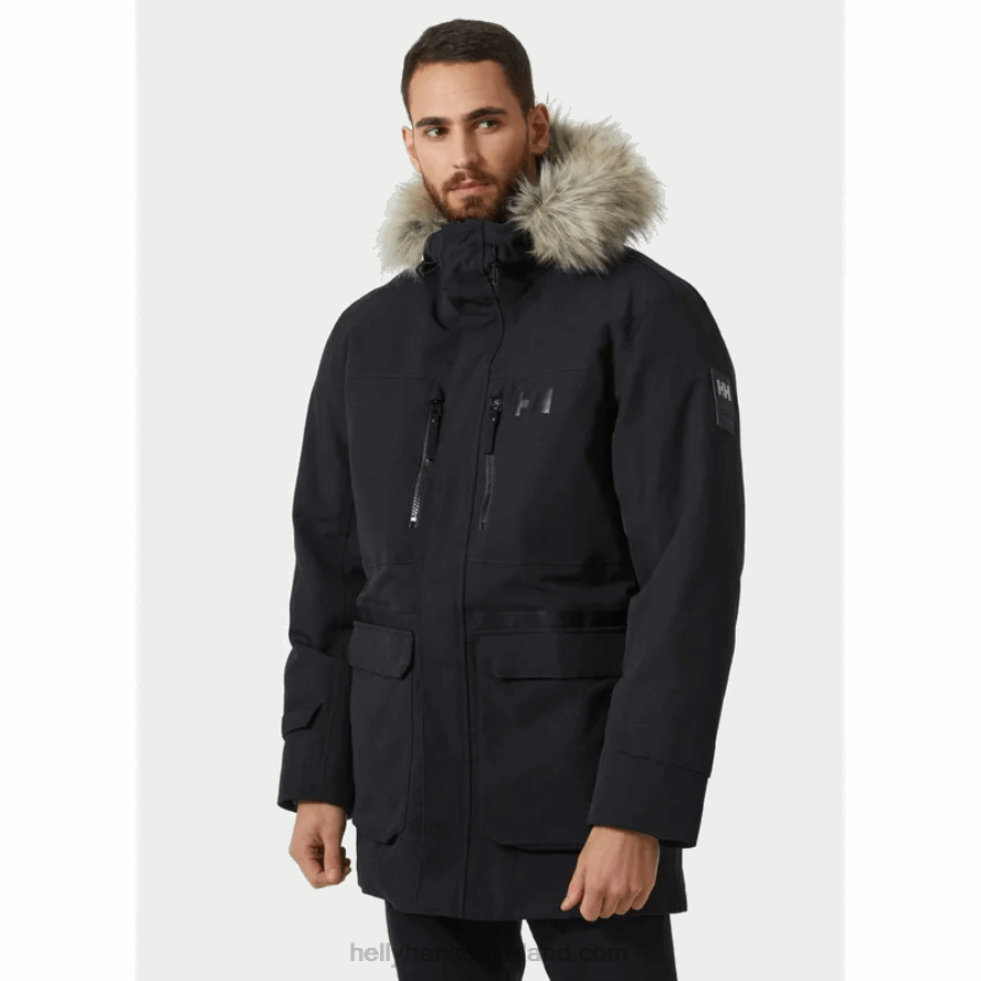 BLACK 8V222F385 Helly-Hansen MEN'S VARANGER DOWN PARKA