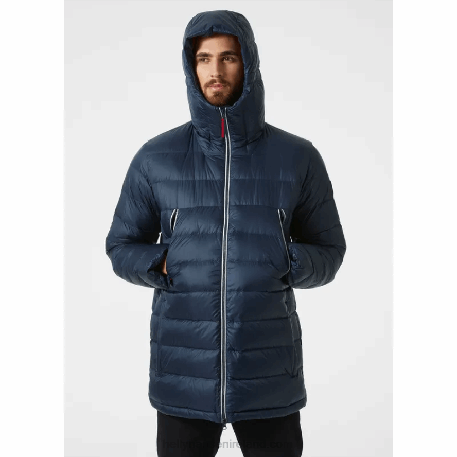 NAVY 8V222F336 Helly-Hansen MEN'S RWB RIGGING DOWN PARKA