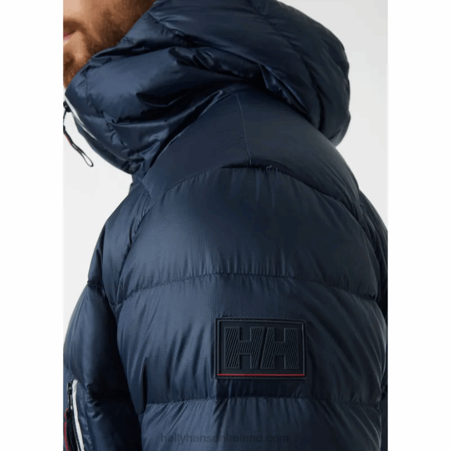 NAVY 8V222F336 Helly-Hansen MEN'S RWB RIGGING DOWN PARKA
