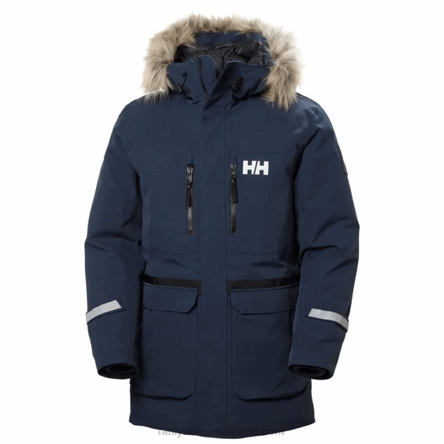 NAVY 8V222F386 Helly-Hansen MEN'S VARANGER DOWN PARKA