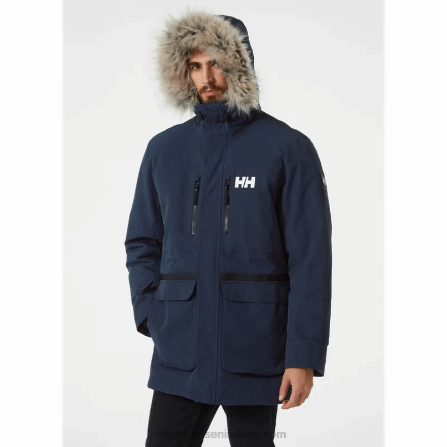 NAVY 8V222F386 Helly-Hansen MEN'S VARANGER DOWN PARKA