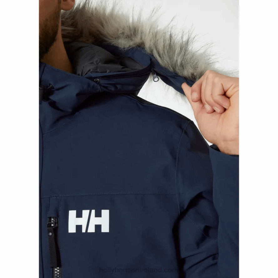NAVY 8V222F386 Helly-Hansen MEN'S VARANGER DOWN PARKA