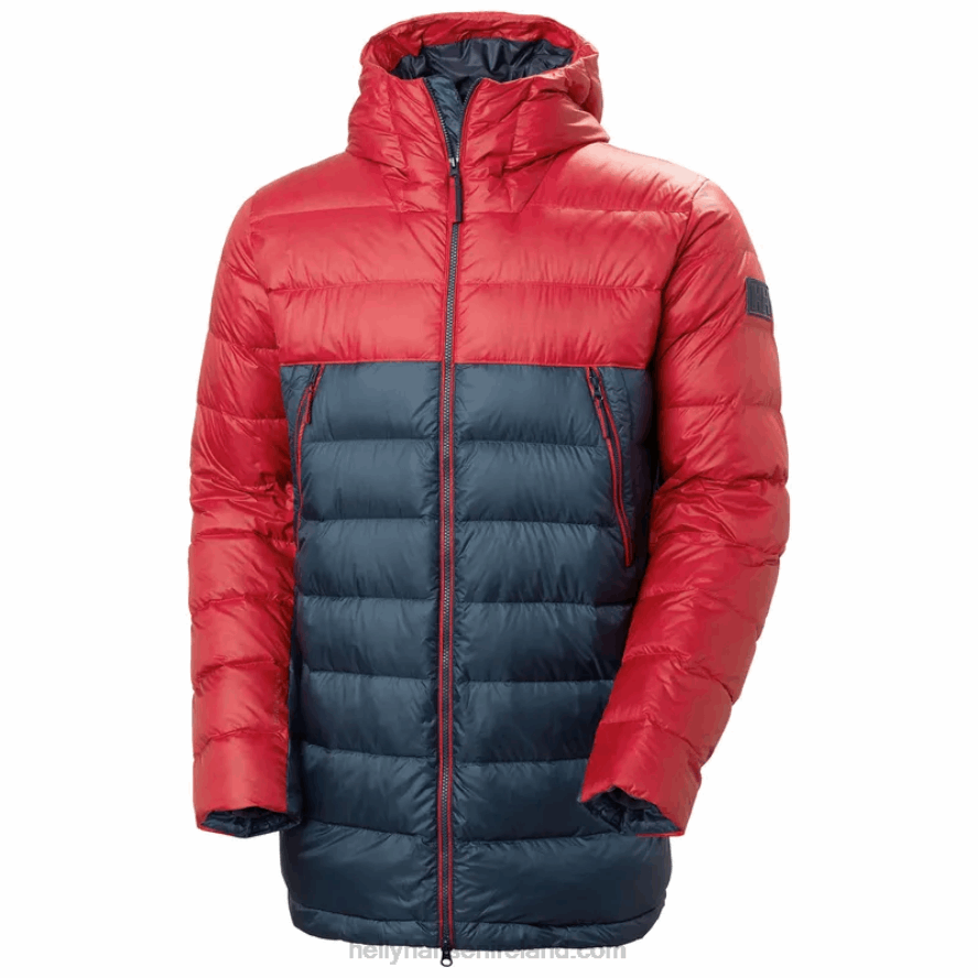 RED 8V222F334 Helly-Hansen MEN'S RWB RIGGING DOWN PARKA