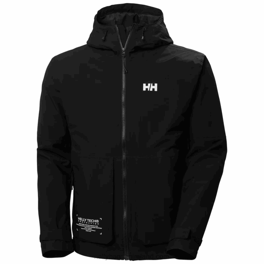 BLACK 8V222F243 Helly-Hansen MEN'S MOVE RAIN JACKET