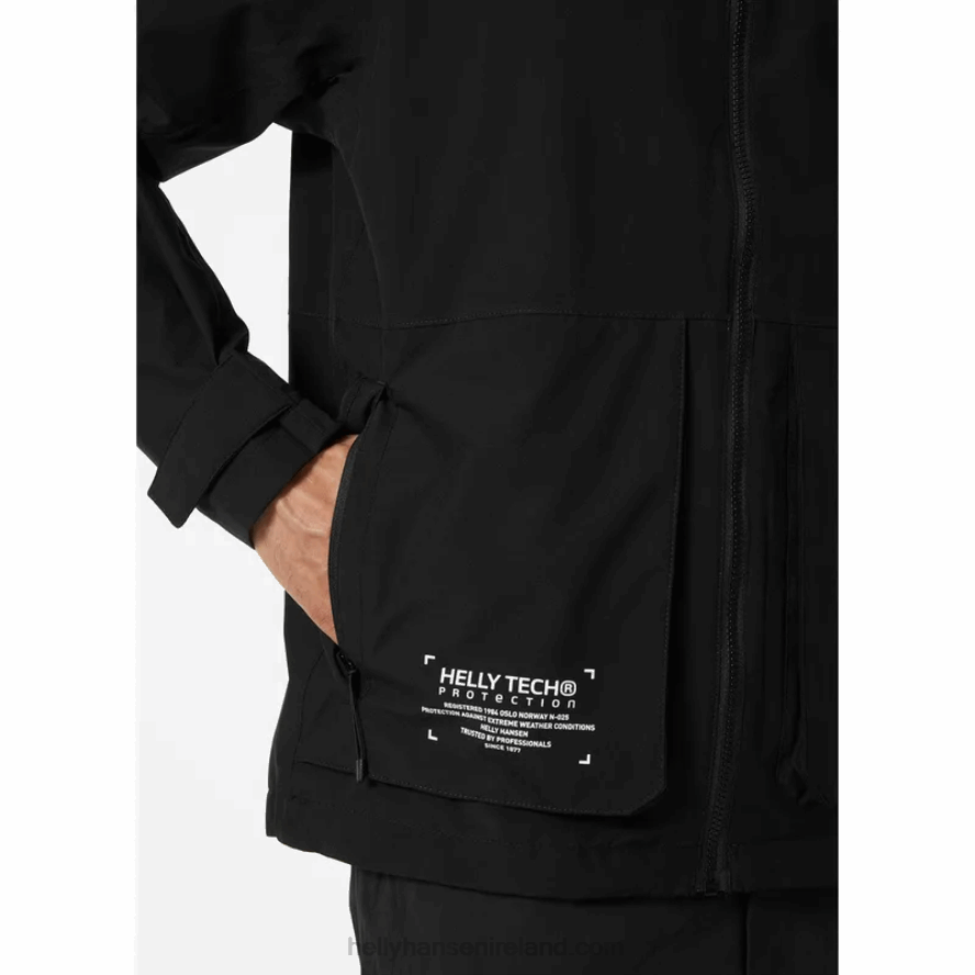 BLACK 8V222F243 Helly-Hansen MEN'S MOVE RAIN JACKET