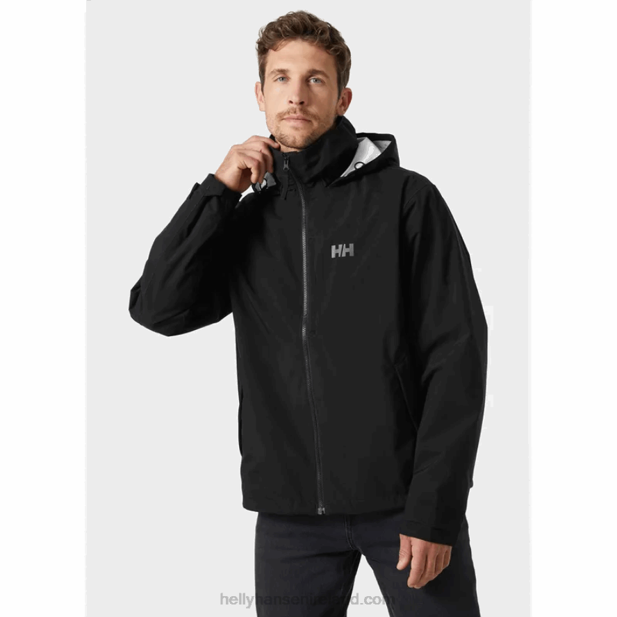 BLACK 8V222F246 Helly-Hansen MEN'S VICTOR RAIN JACKET
