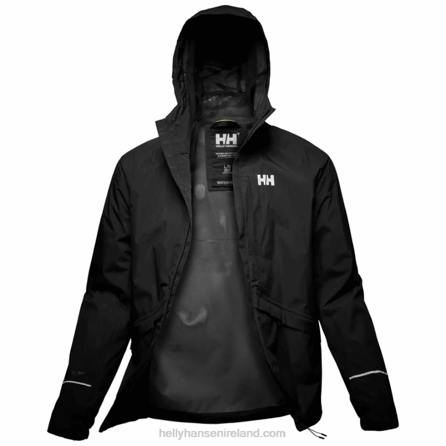 BLACK 8V222F253 Helly-Hansen MEN'S FAST RAIN JACKET