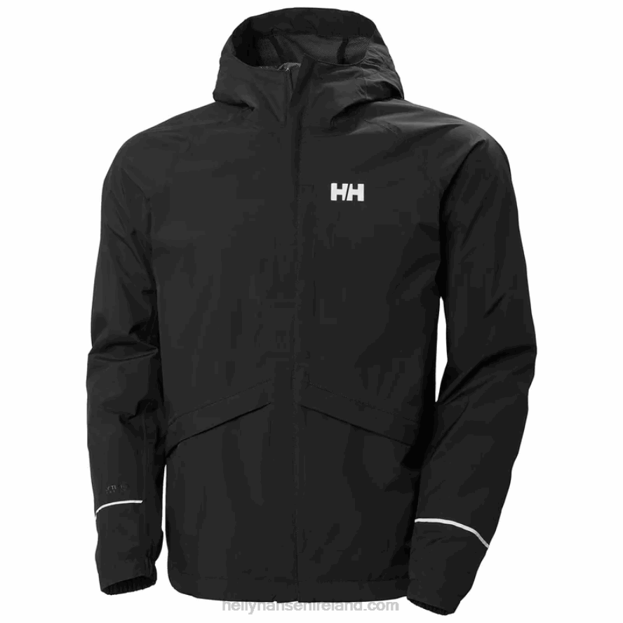 BLACK 8V222F253 Helly-Hansen MEN'S FAST RAIN JACKET