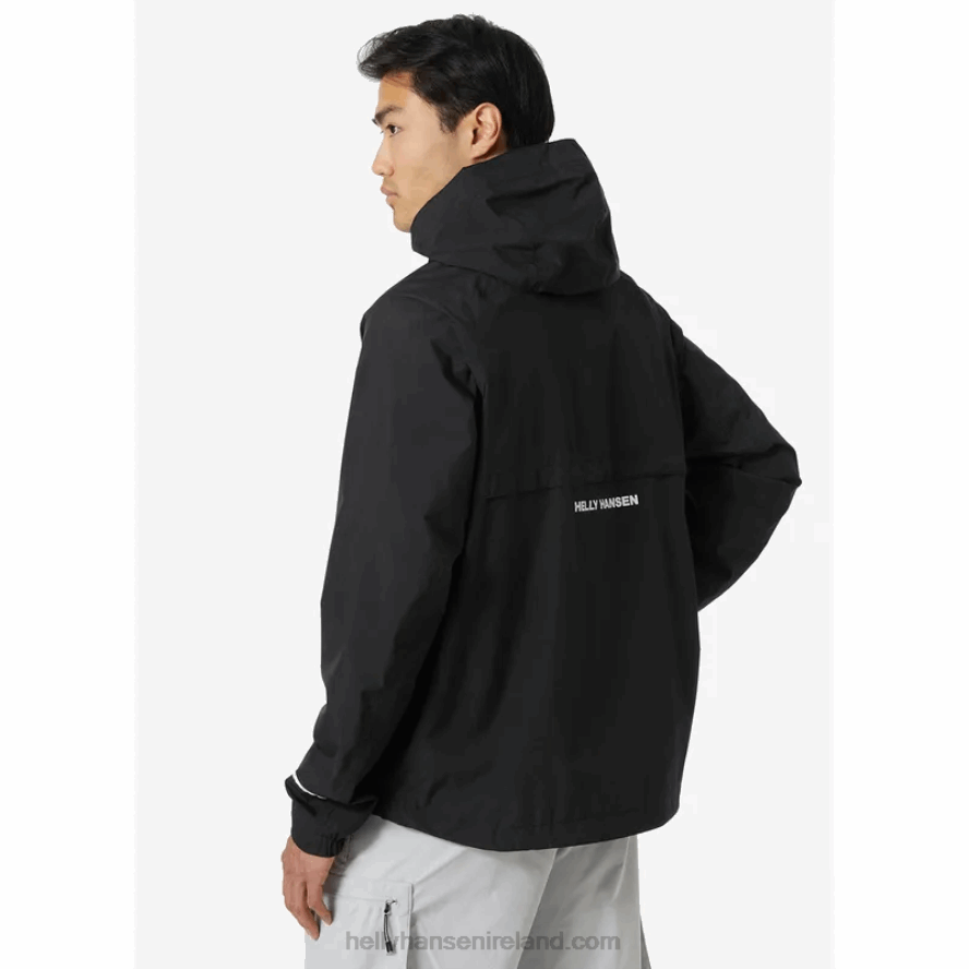 BLACK 8V222F253 Helly-Hansen MEN'S FAST RAIN JACKET