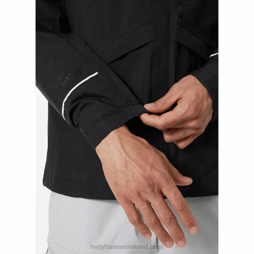 BLACK 8V222F253 Helly-Hansen MEN'S FAST RAIN JACKET