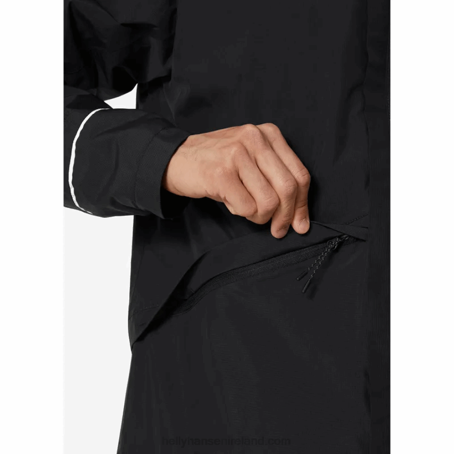 BLACK 8V222F253 Helly-Hansen MEN'S FAST RAIN JACKET