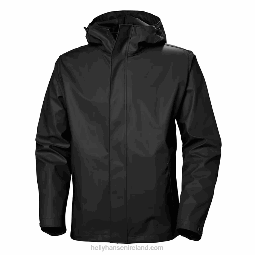 BLACK 8V222F264 Helly-Hansen MEN'S MOSS RAIN JACKET