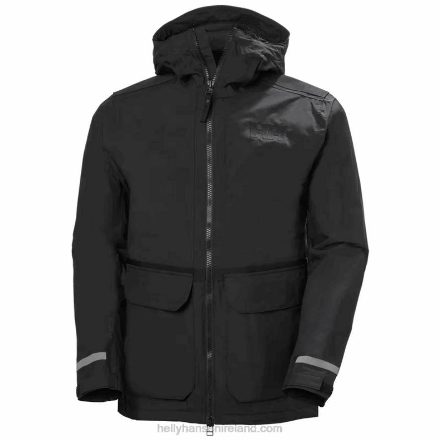 BLACK 8V222F276 Helly-Hansen MEN'S PATROL TRANSITION RAIN JACKET