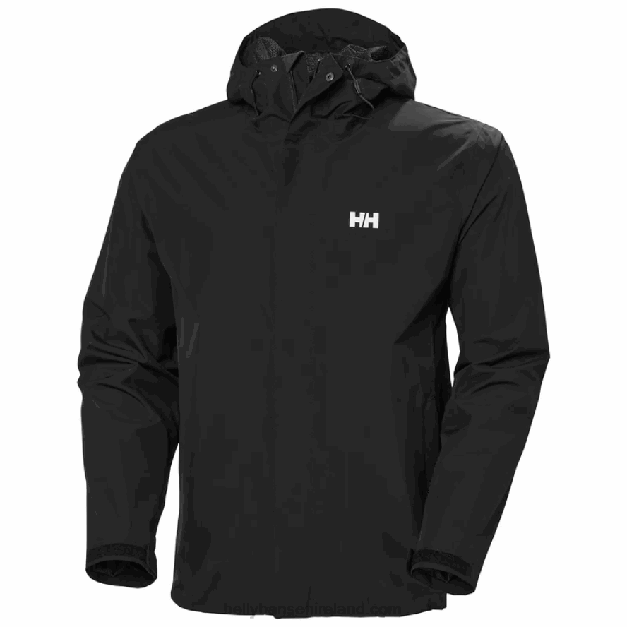 BLACK 8V222F292 Helly-Hansen MEN'S PORTLAND RAIN JACKET