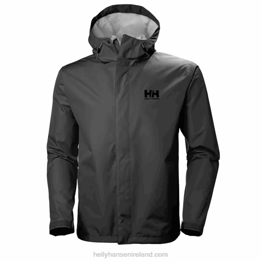 EBONY 8V222F172 Helly-Hansen MEN'S SEVEN J RAIN JACKET