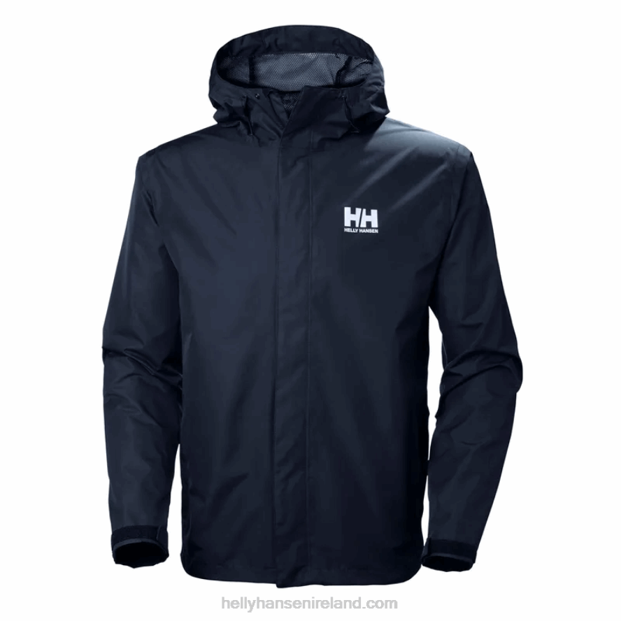 NAVY 8V222F170 Helly-Hansen MEN'S SEVEN J RAIN JACKET
