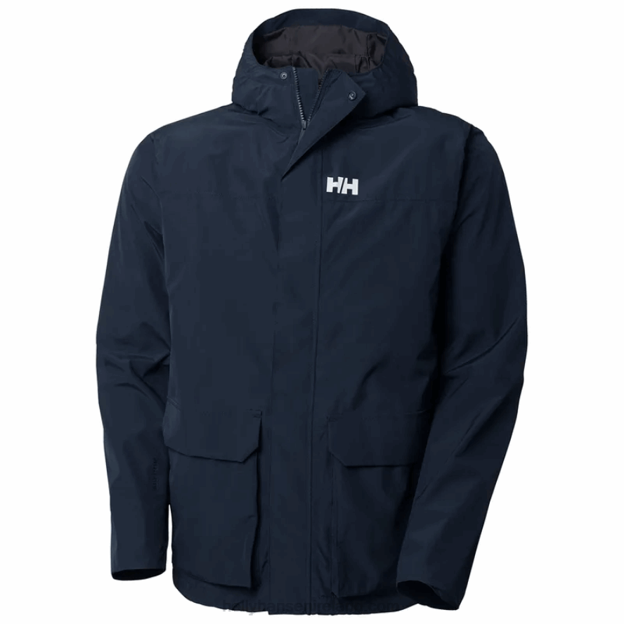 NAVY 8V222F242 Helly-Hansen MEN'S T2 UTILITY RAIN JACKET
