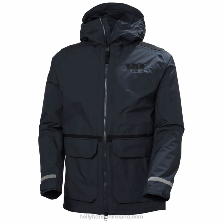 NAVY 8V222F277 Helly-Hansen MEN'S PATROL TRANSITION RAIN JACKET